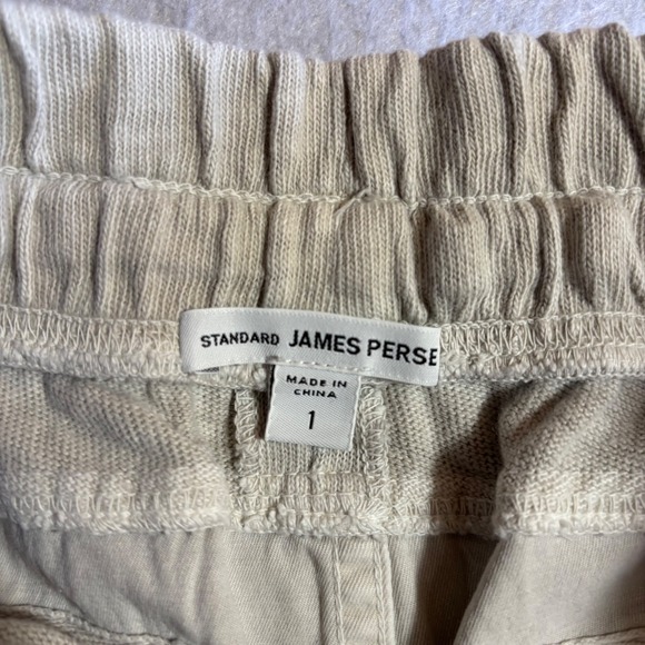 JAMES PERSE Standard Mixed Media Jogger Pants Drawstring Waist Pockets Size 1 - Picture 4 of 9